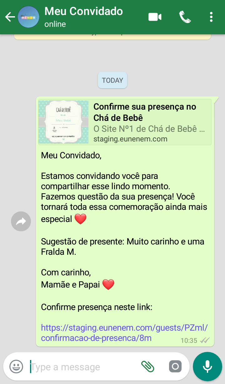 convite chá de fraldas Edite Online